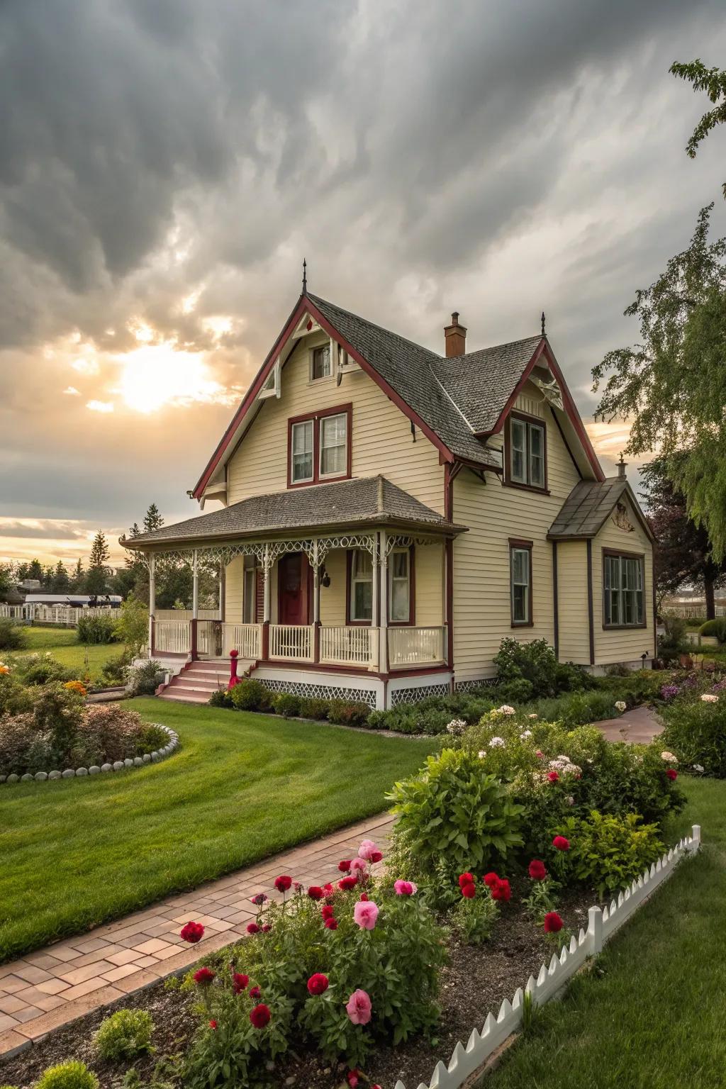 Attractive cottage aesthetic exuding inviting appeal.