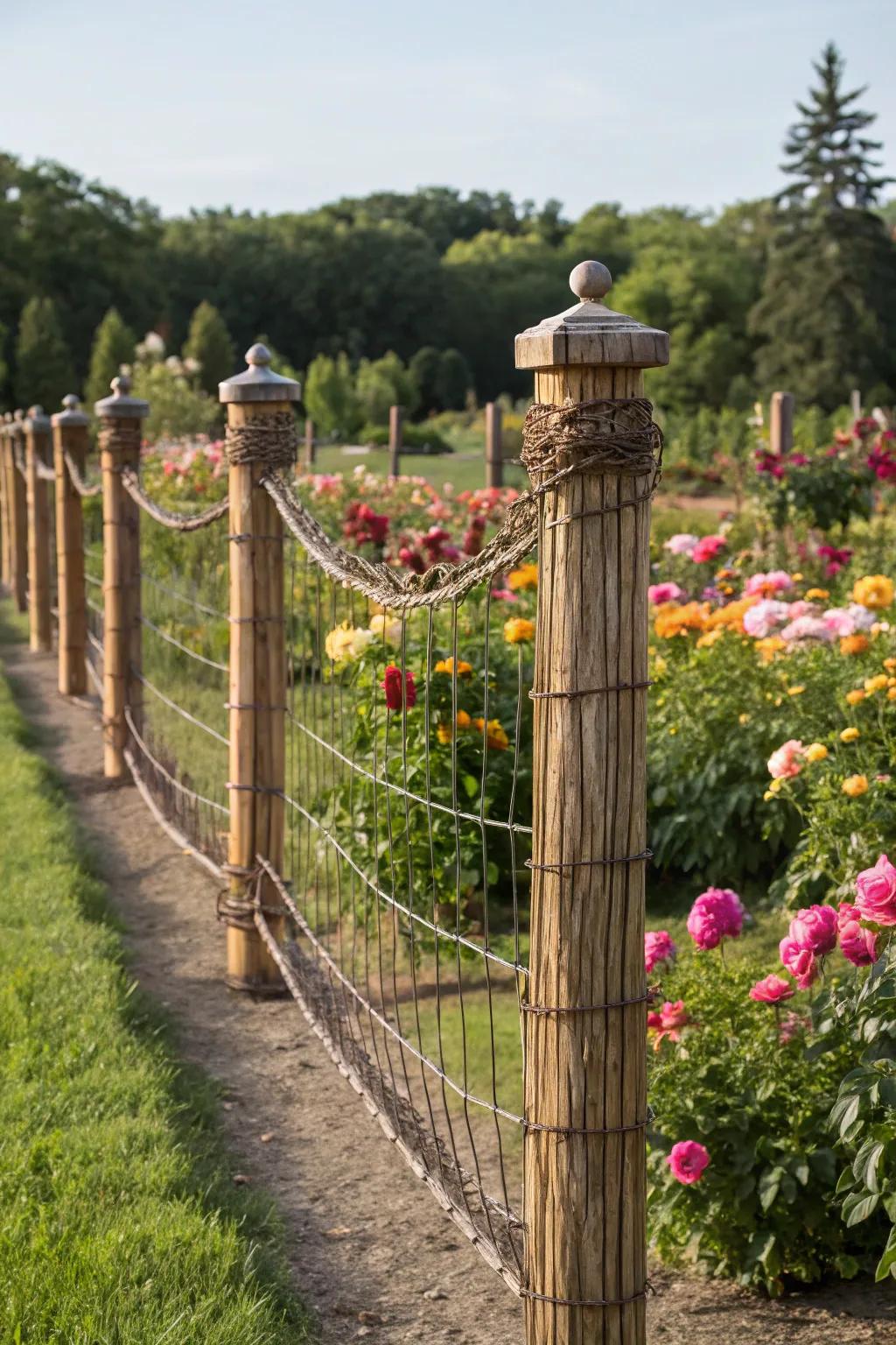 Twisted wire fences blend practicality with visual appeal.