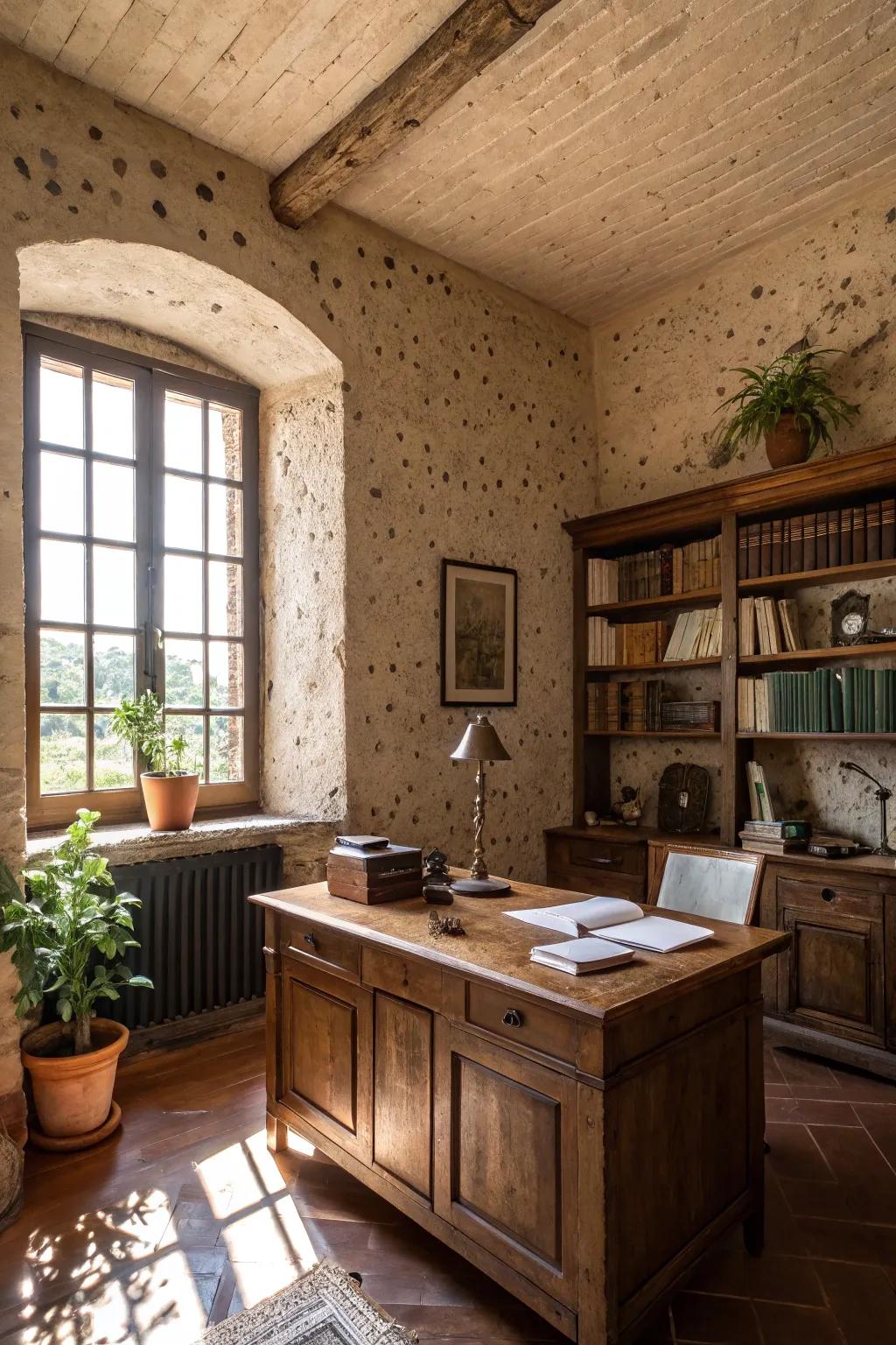 Natural textures provide a grounded and refined feel.