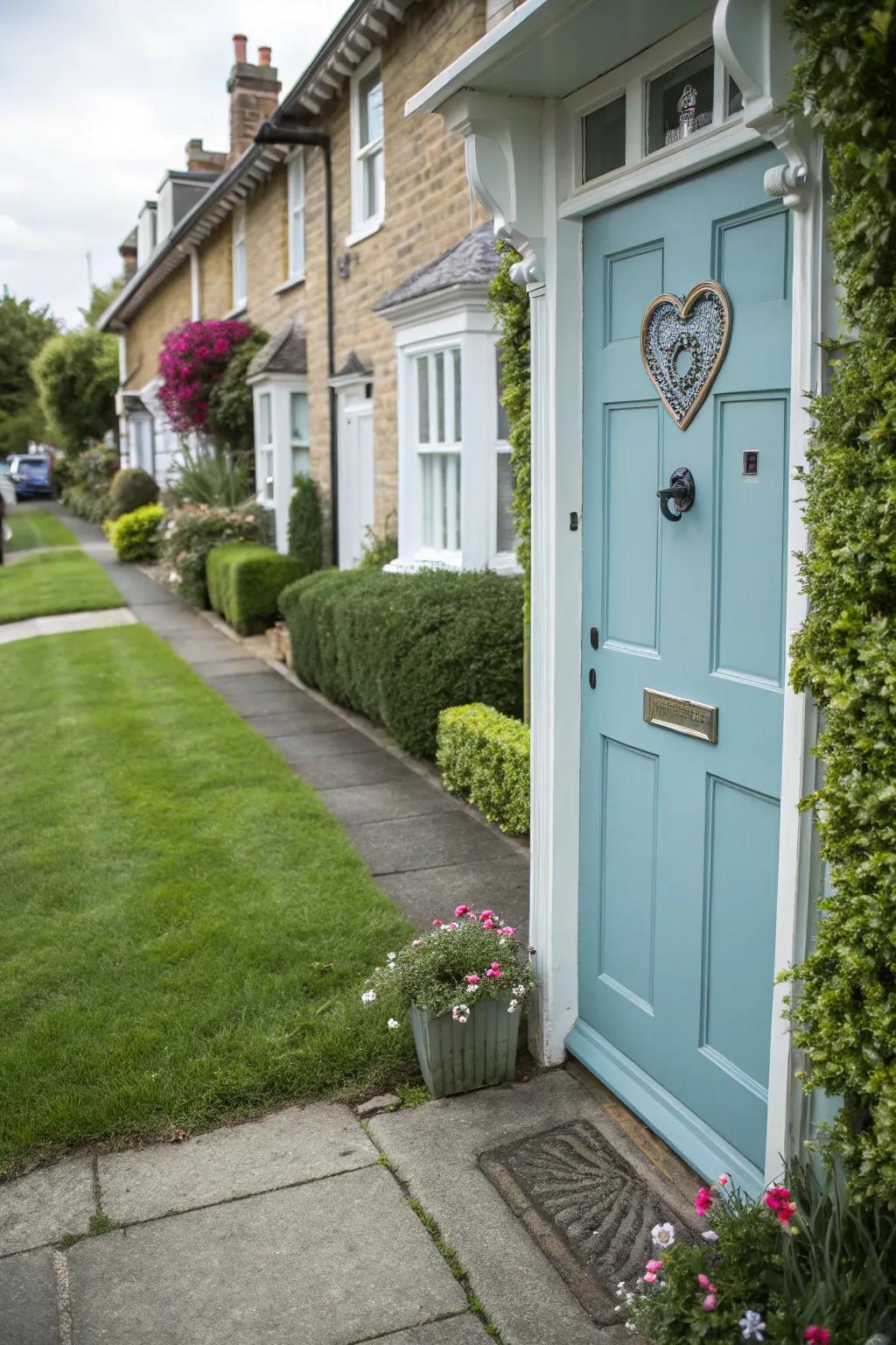 An affection-shaped door strike for a refined celebratory accent.