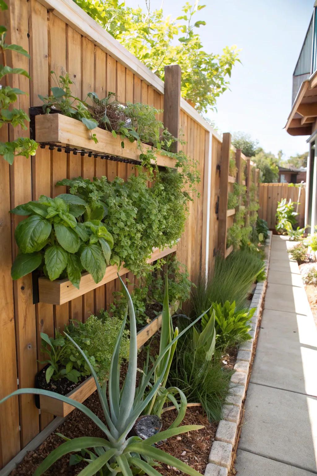 An elevated garden beautifully maximizing space.