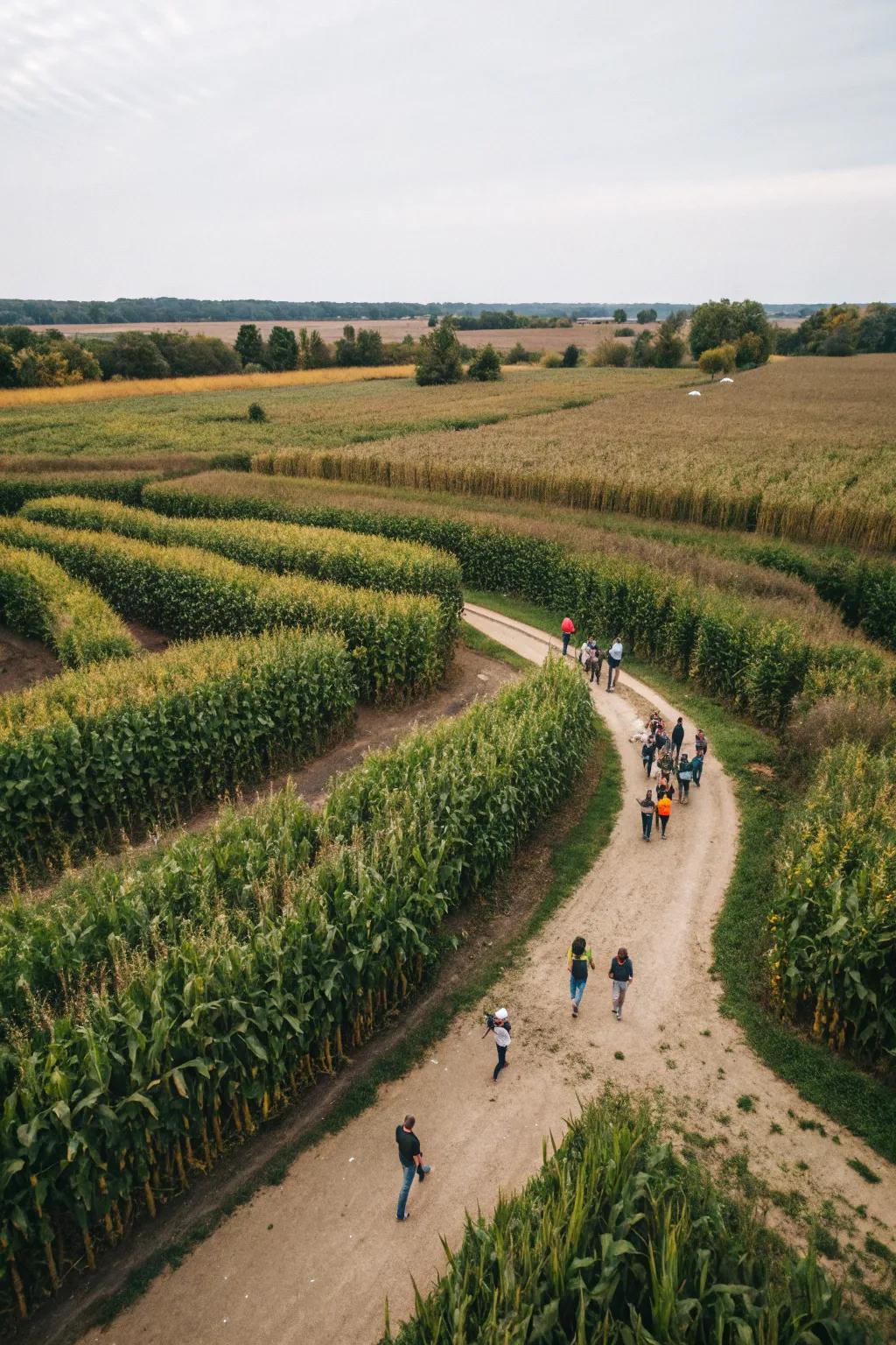 A maze excursion is a timeless autumn tradition.