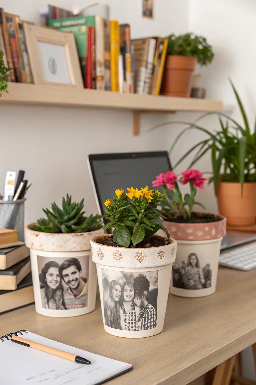Seize valued reminiscences utilizing photo shift flower containers.