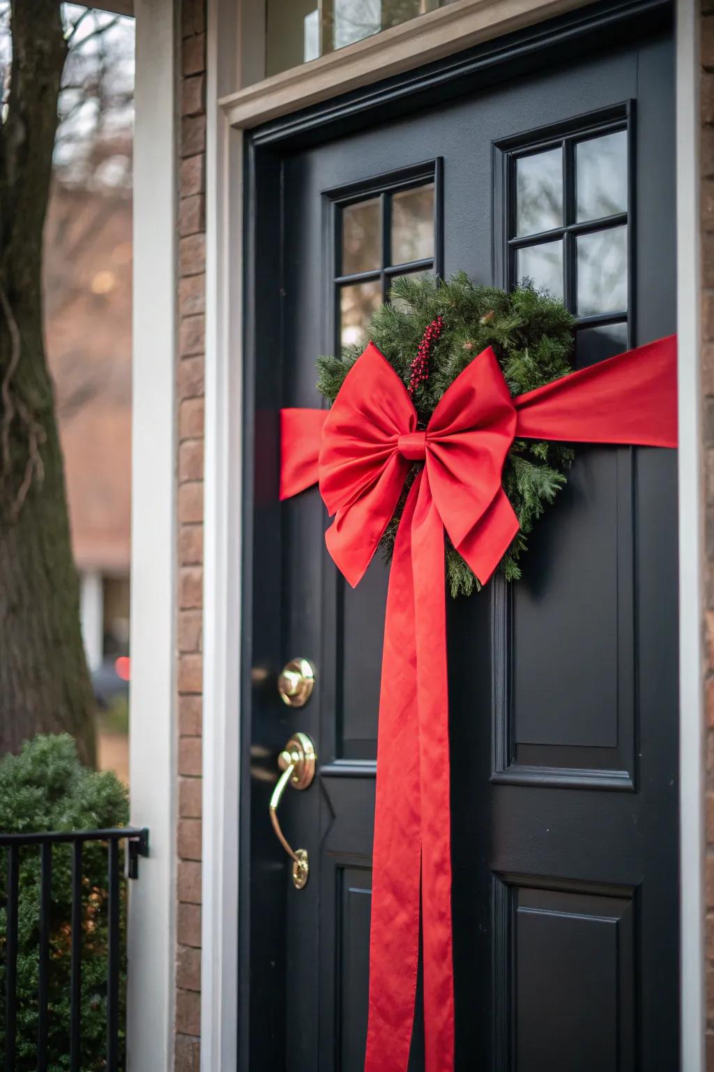 A striking exaggerated ribbon for a dramatic entrance.