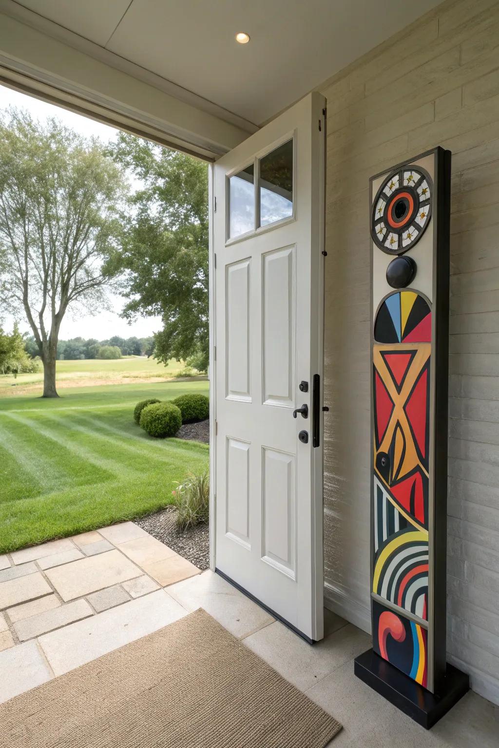 Exterior design enhances the aesthetic of the entry.