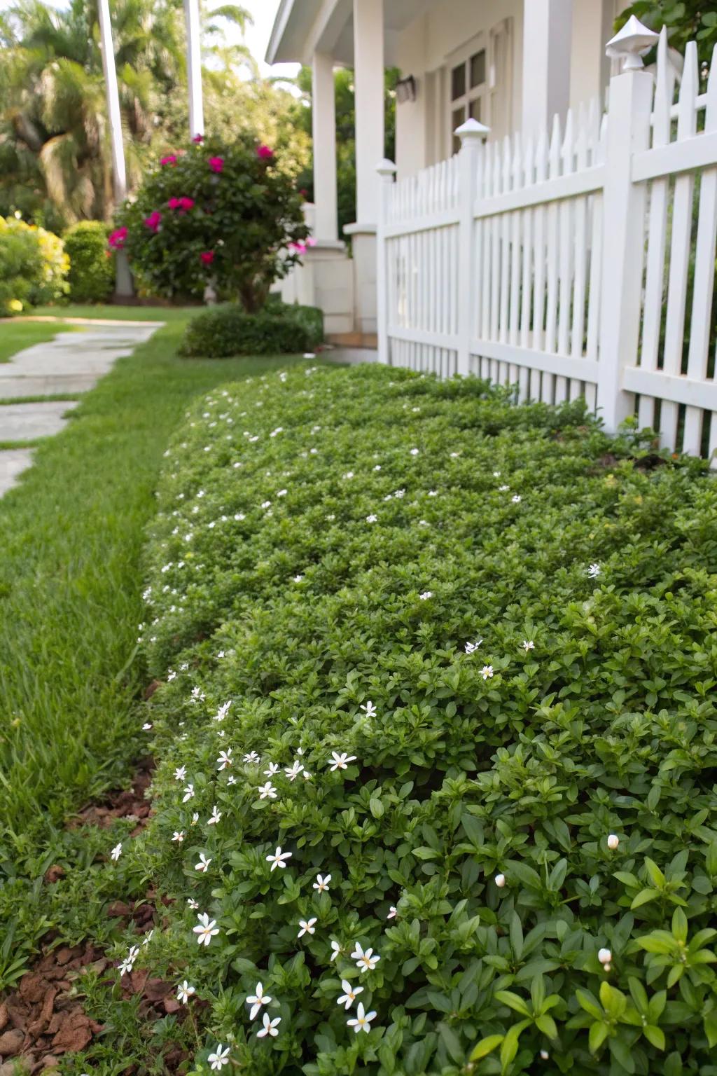 Groundcovers fill gaps with minimal care.
