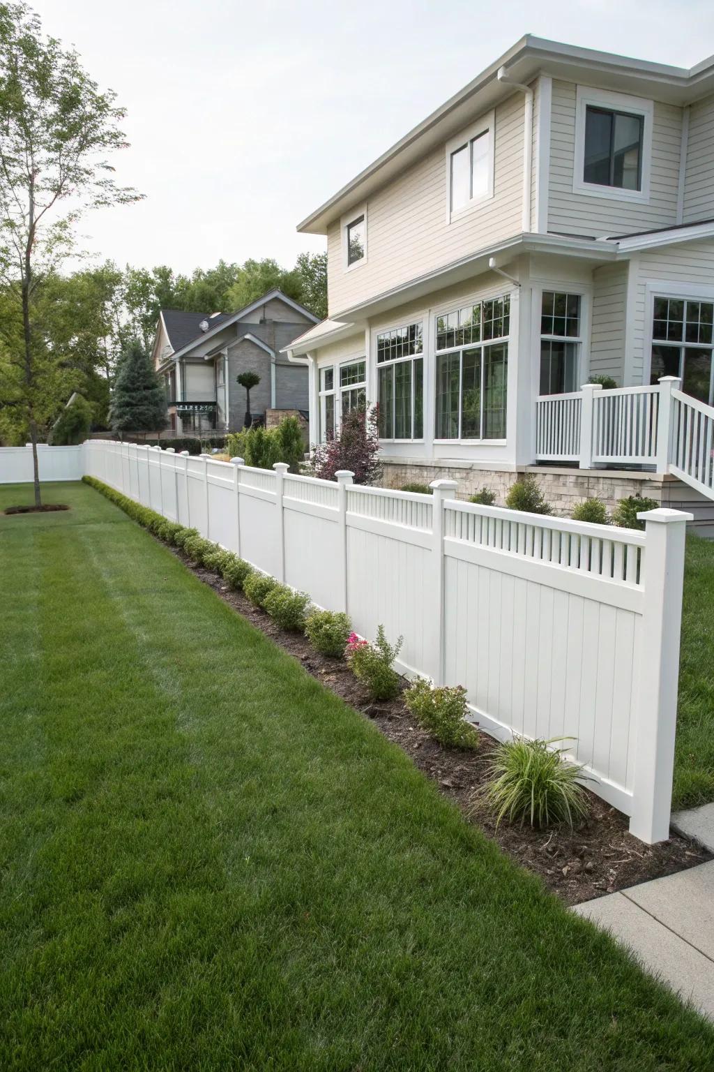 Vinyl fences deliver a robust and low-maintenance option.