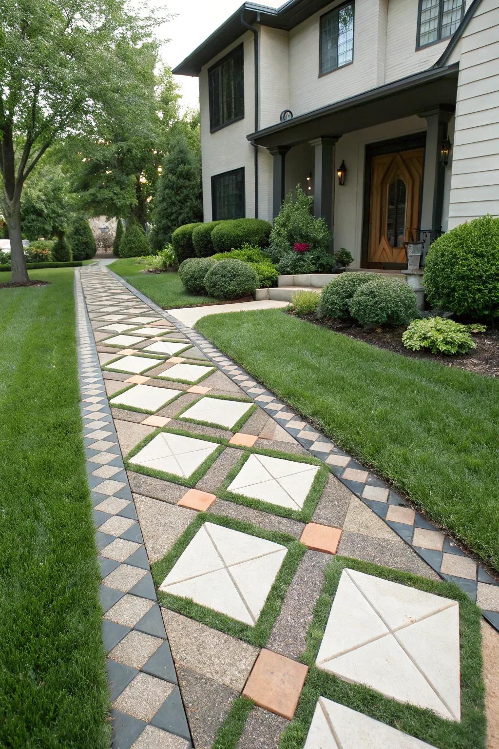 Geometric patterns create a bold statement.