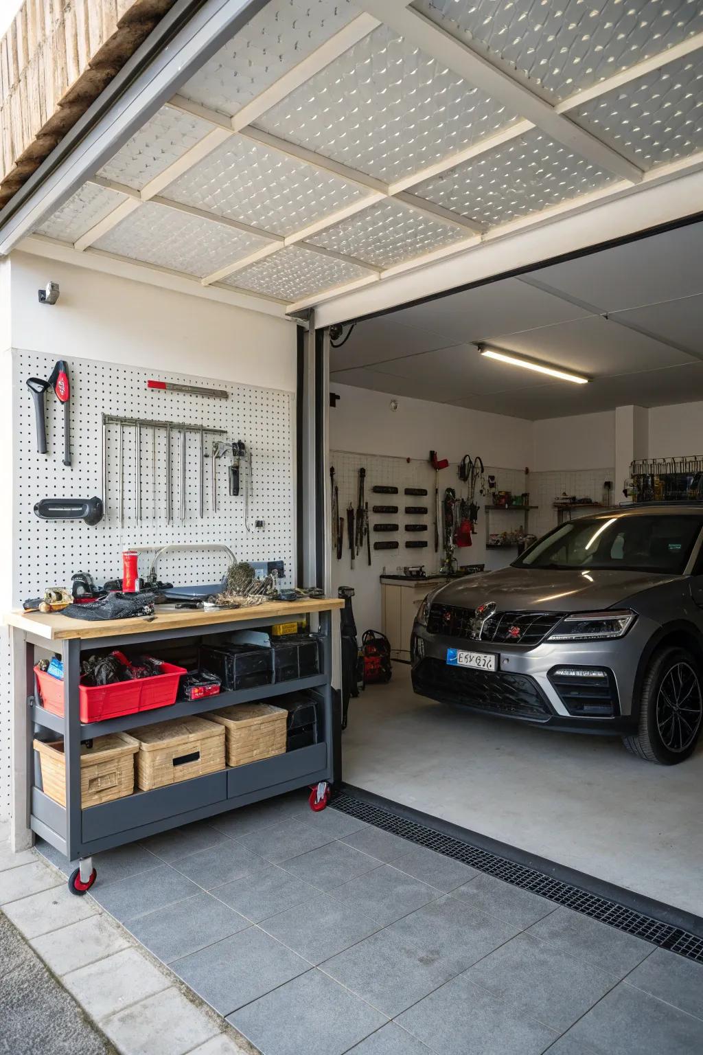 Vented tiles guarantee effective air circulation and dampness management.