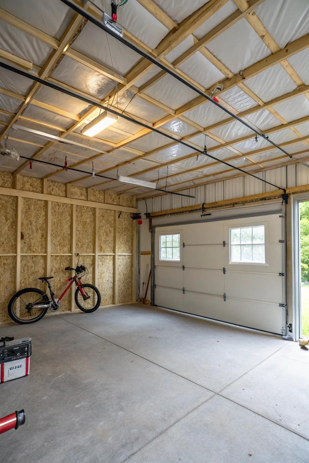 Keep your garage comfortable with insulation.