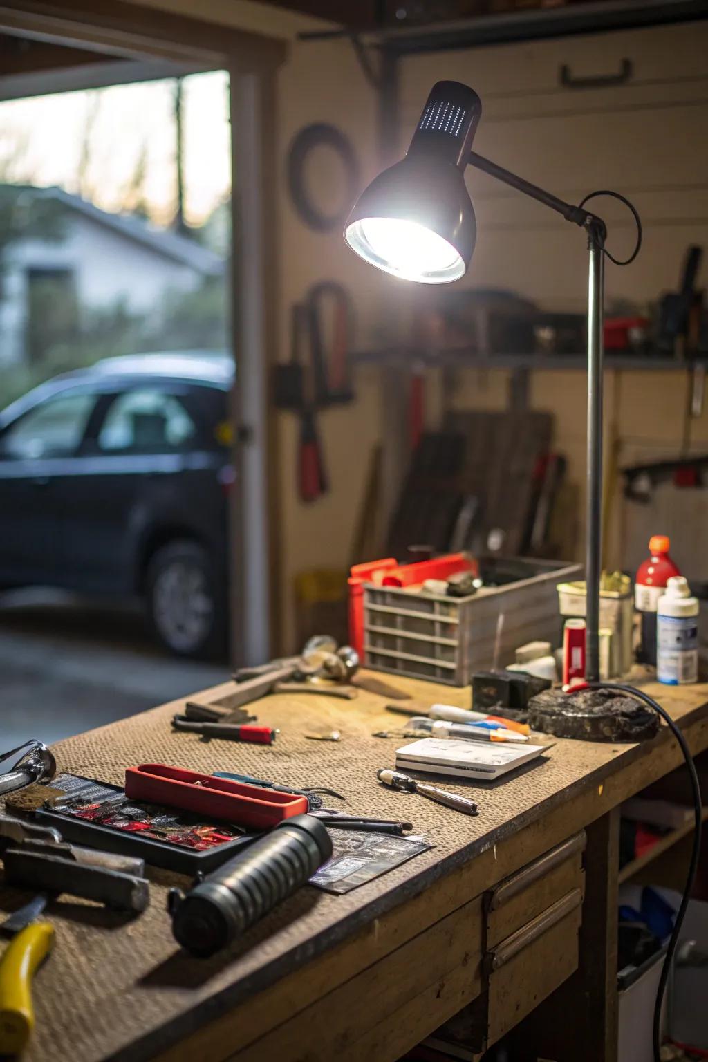 Illuminate specific areas with task lighting for detailed work.