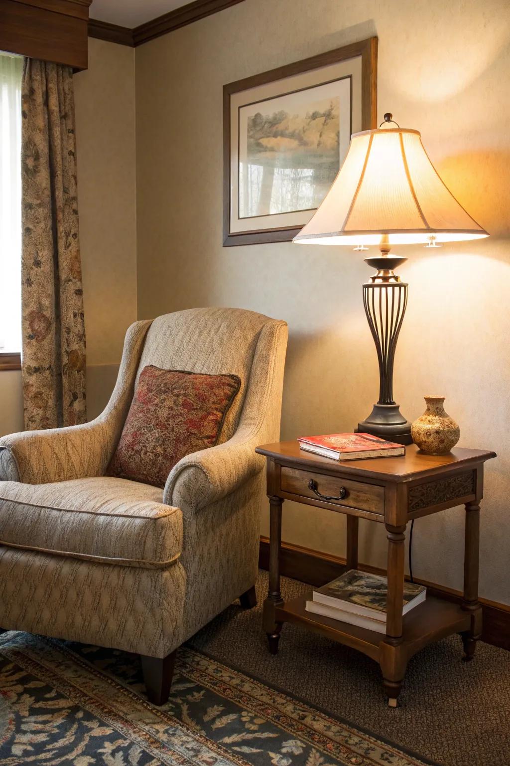 Create the perfect escape with a cozy reading nook setup.