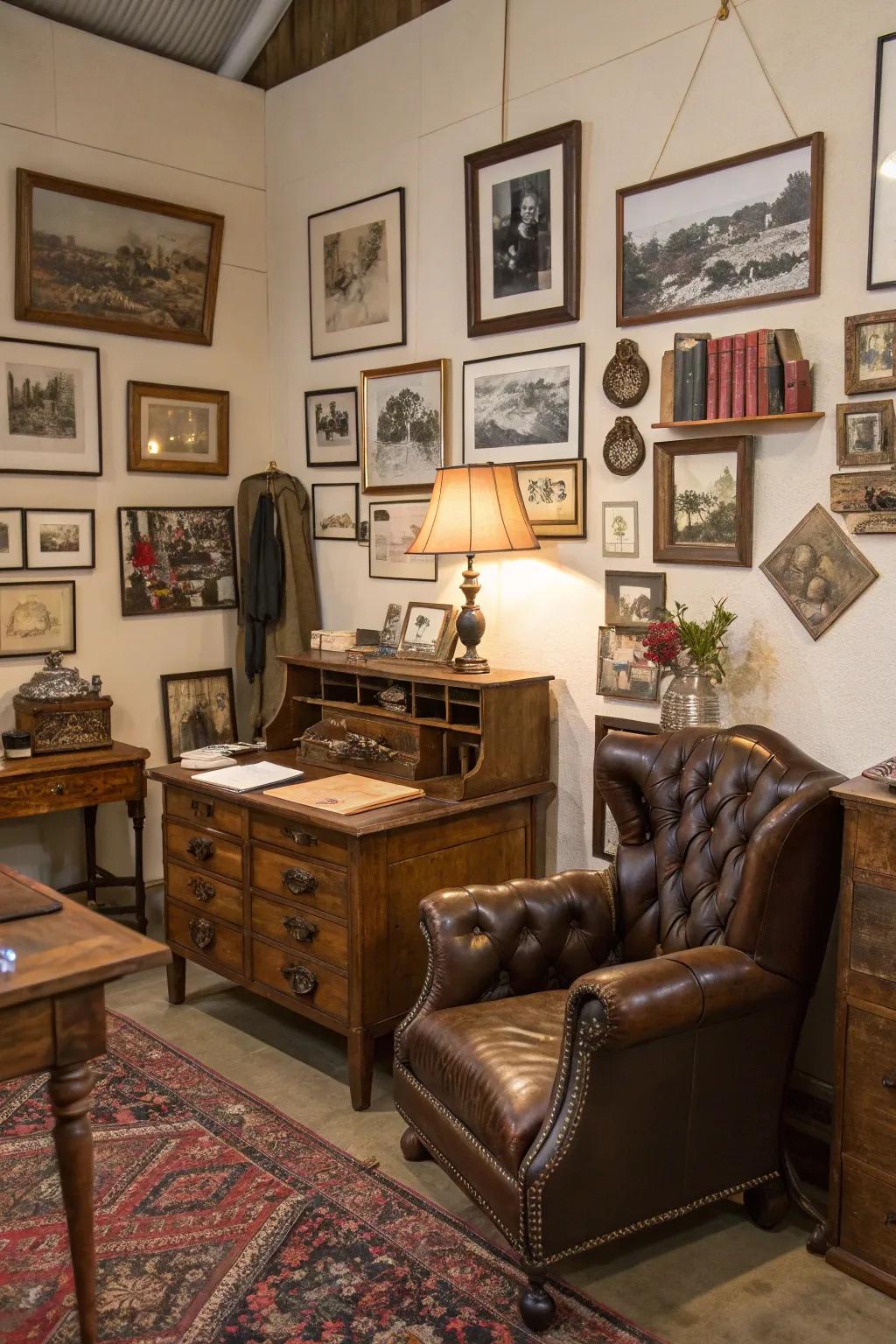 Vintage pieces contribute personality and charm to your room.