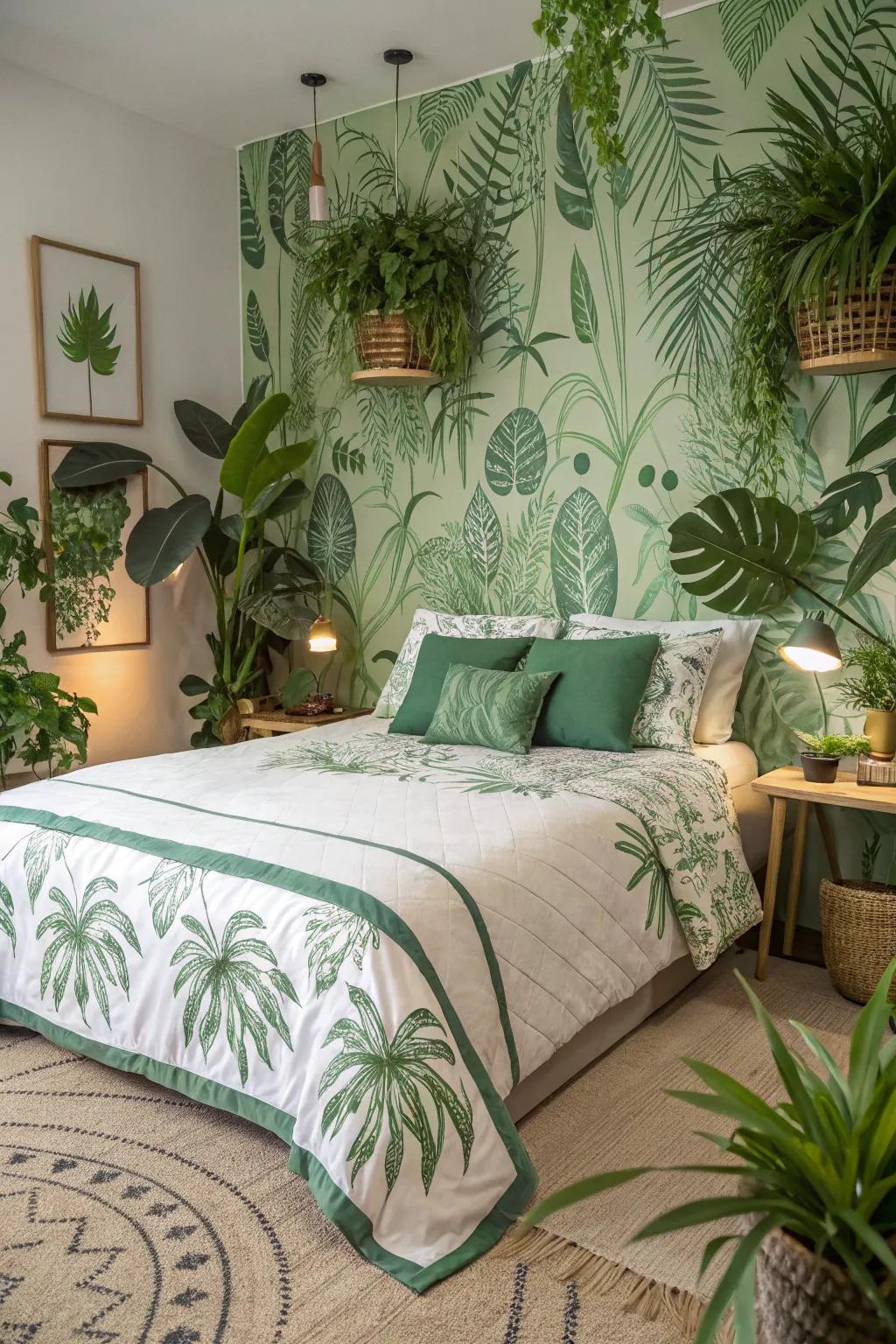 Vegetation patterns bring nature indoors in a stylish manner.