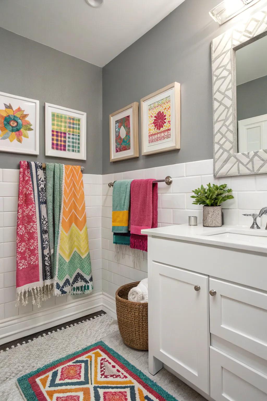 Bold accents add to the space’s personality.