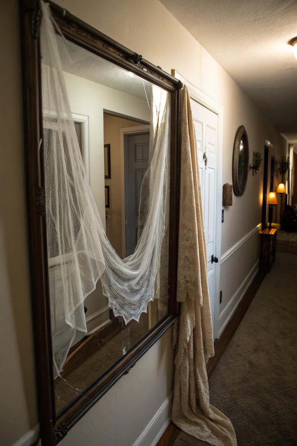 Transform mirrors for a haunted atmosphere.