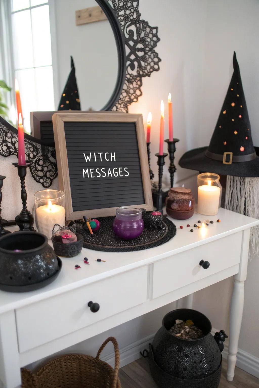Bold and playful Halloween decor.