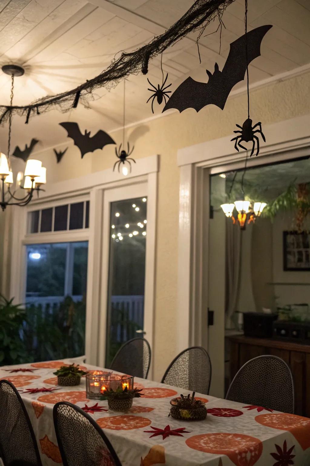 Hanging decor adds a surprising and whimsical element.