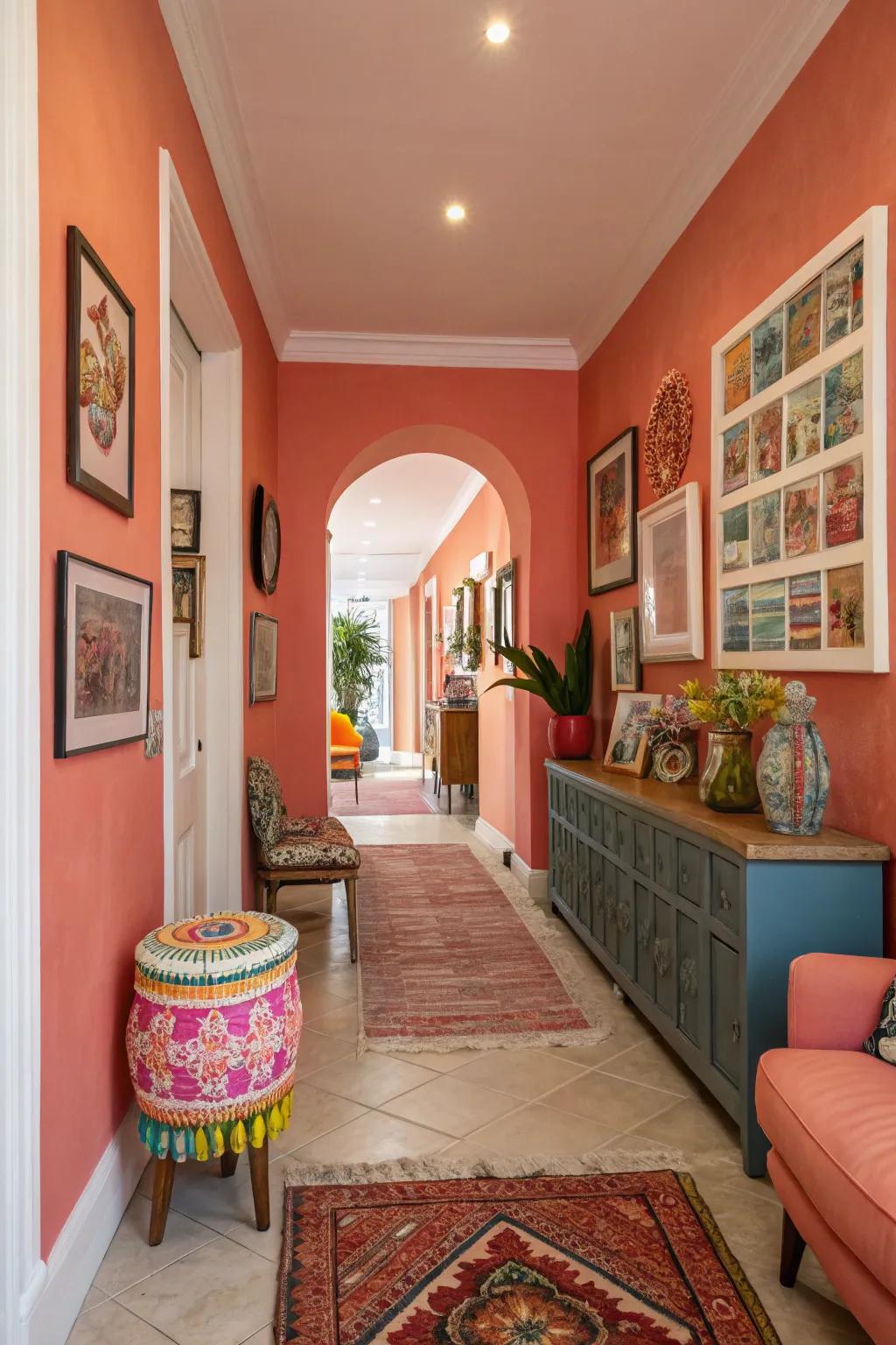 Coral delivers energy and appeal to any hallway space.