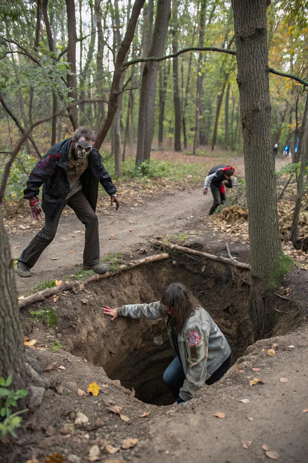 Beware the pit of the undead lurking in the shadows.