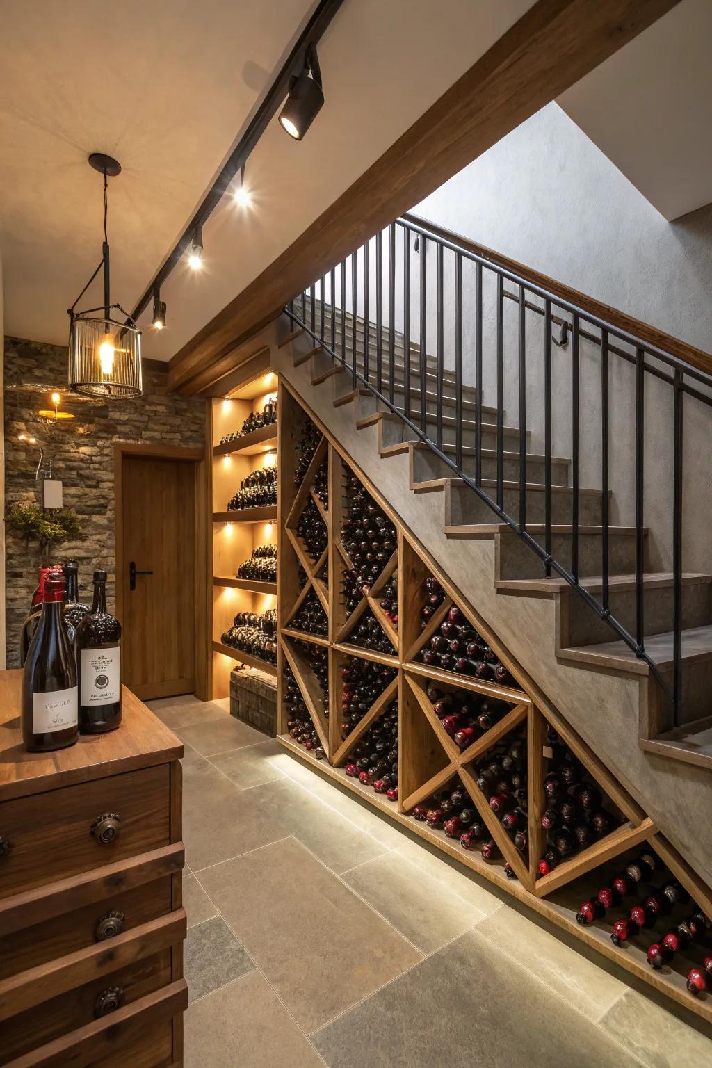A concealed wine chamber delivers a hint of luxury.