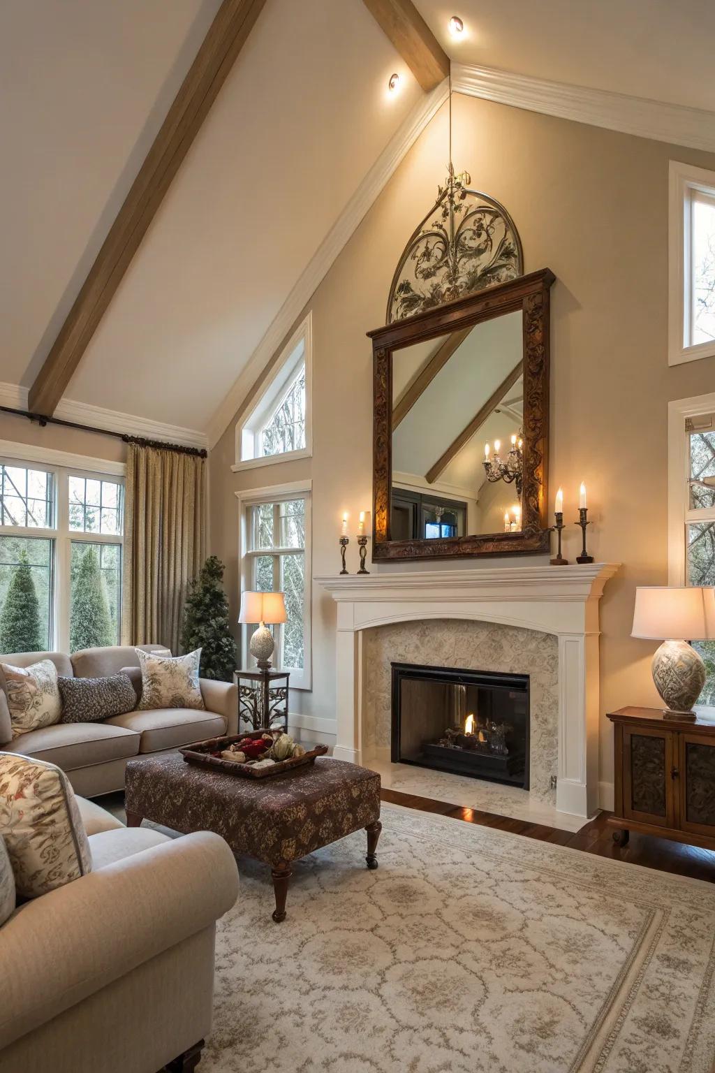 Mirrors generate a sense of space and introduce refinement.