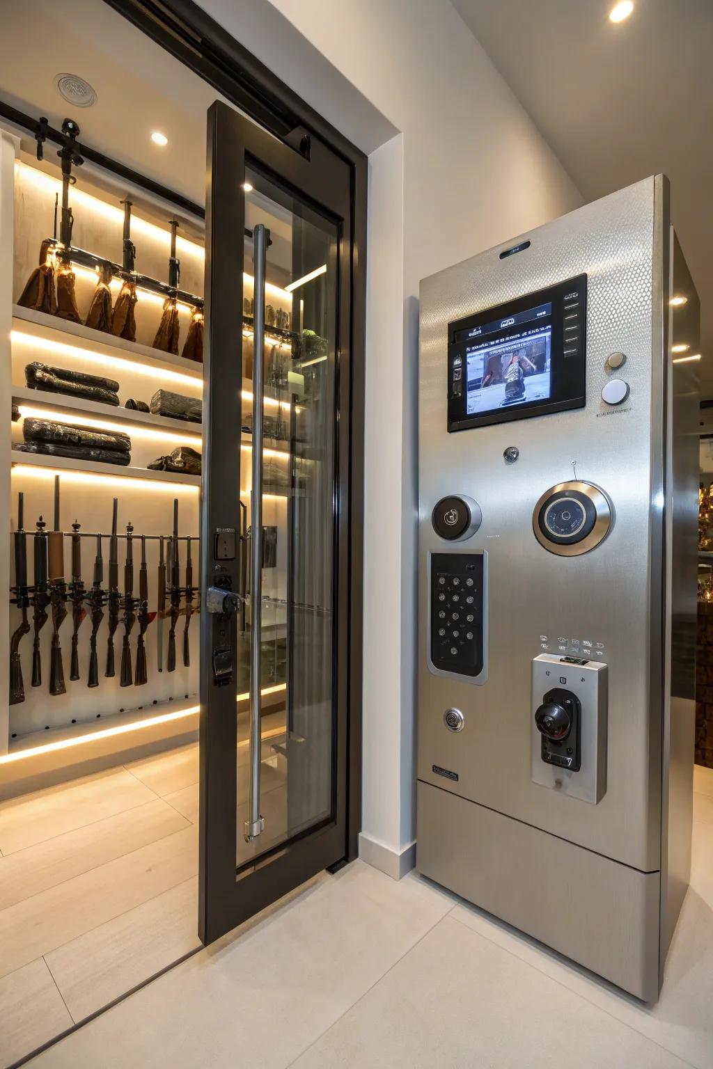 Smart tech enhances the security and convenience of your collection space.