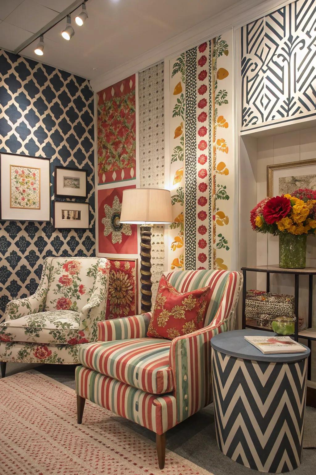 A room featuring a combination of designs