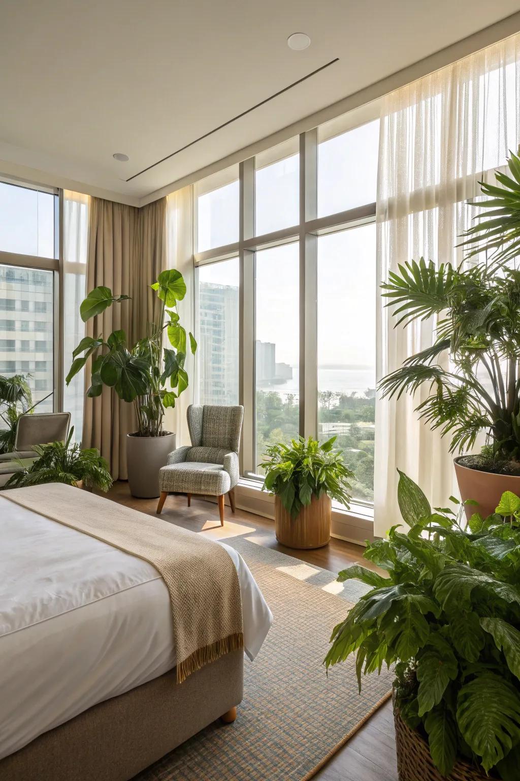 Biophilic design fosters relaxation and a connection with nature.