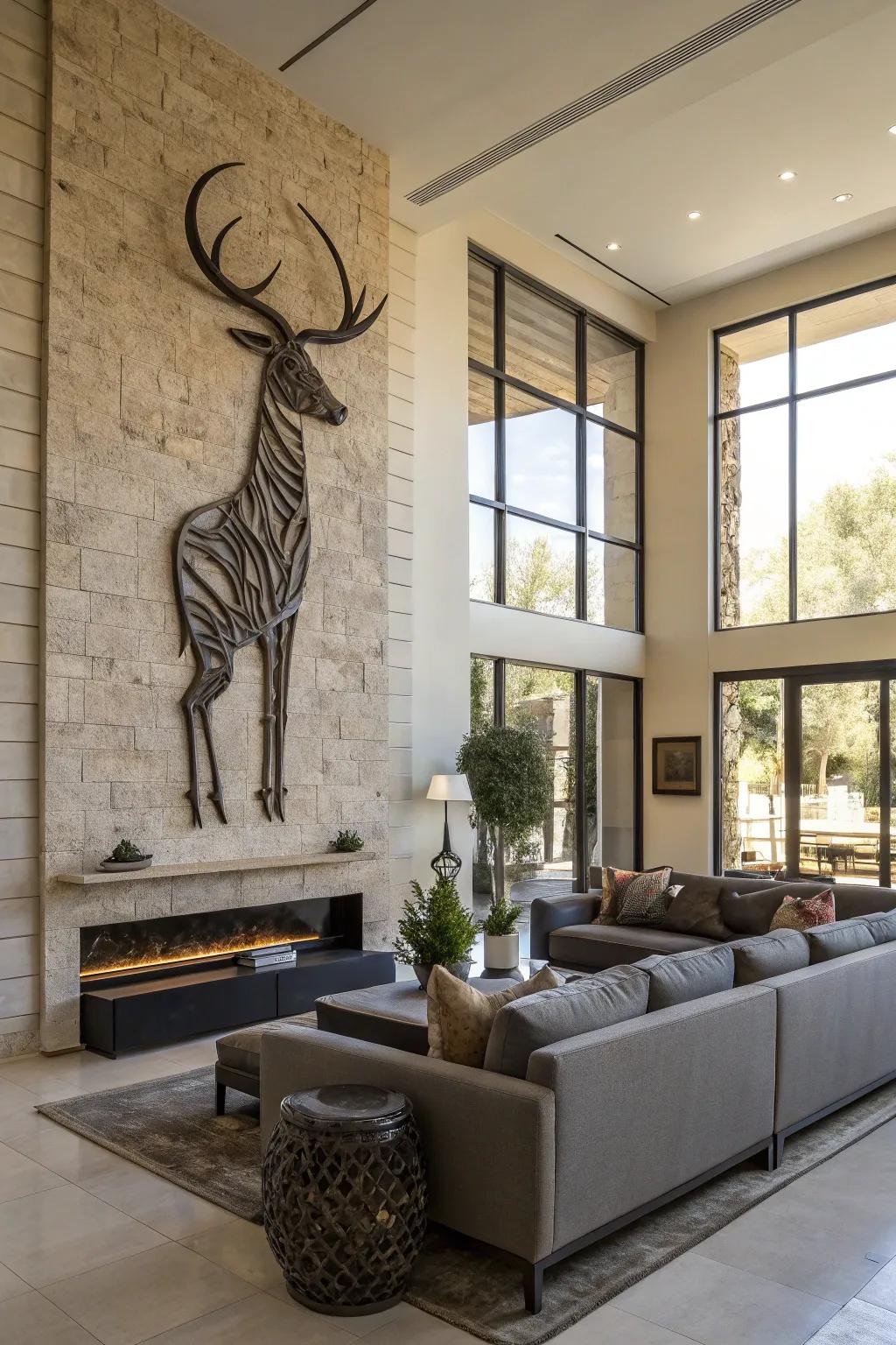 Wall-mounted figures append a stunning three-dimensional element to any space.