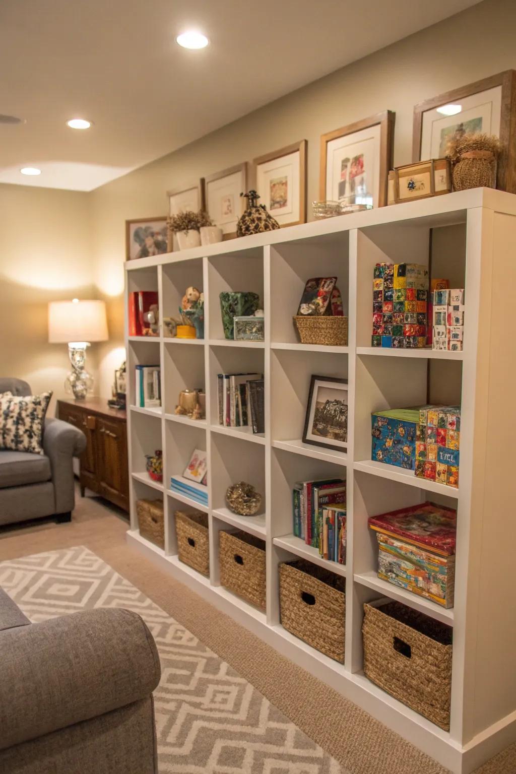 Cubbies acting as a home for each puzzle.