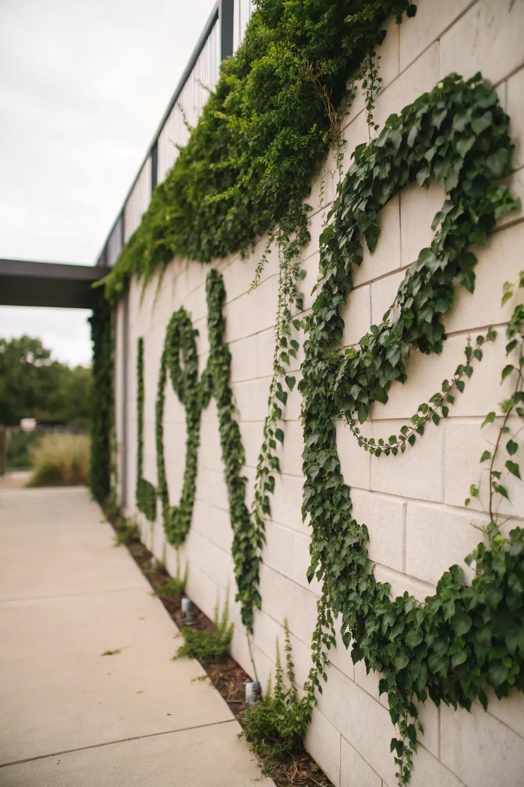 Craft natural art with heartleaf philodendron wall exhibits.