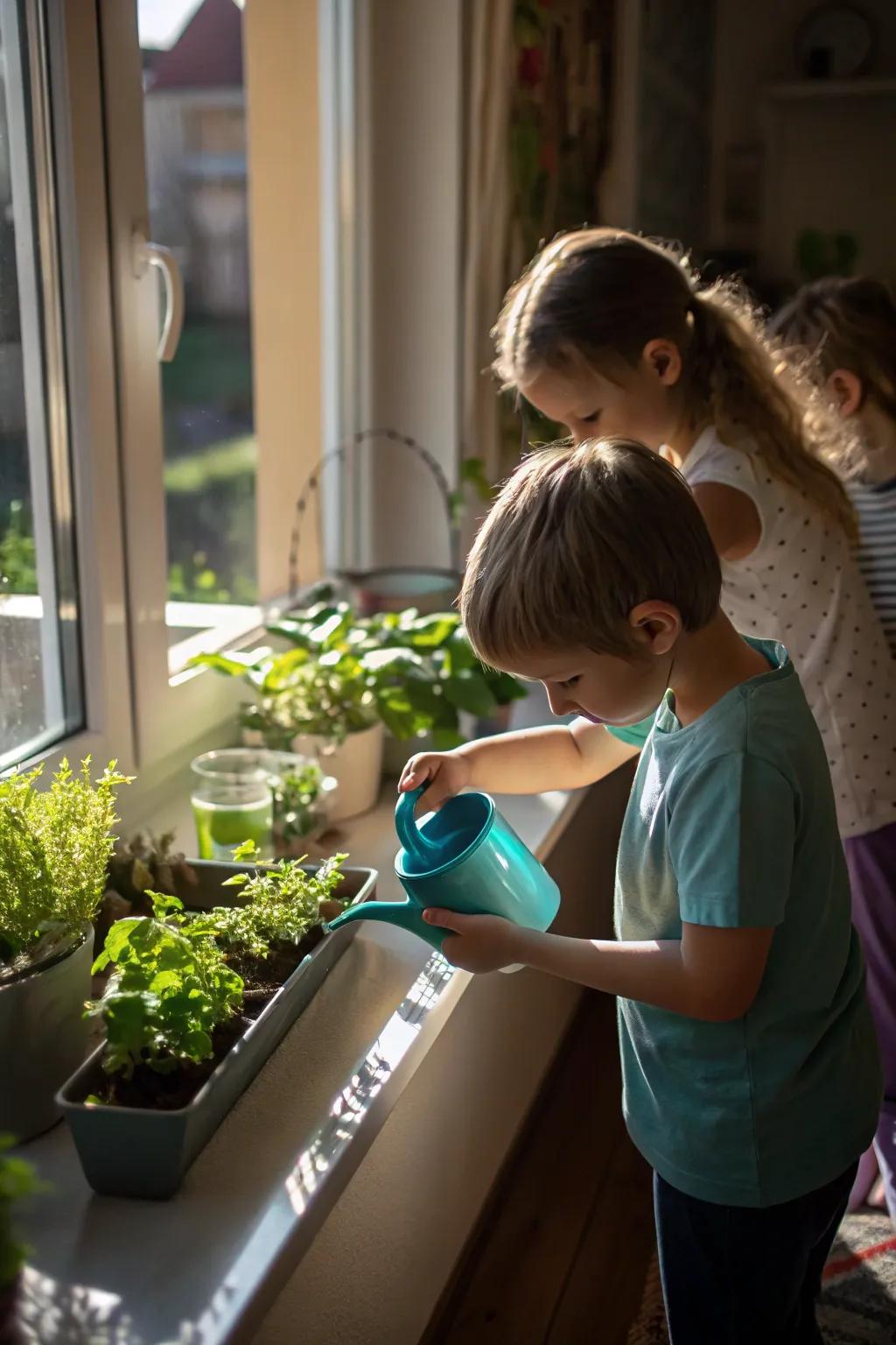 Interior planting promotes responsibility and joy.