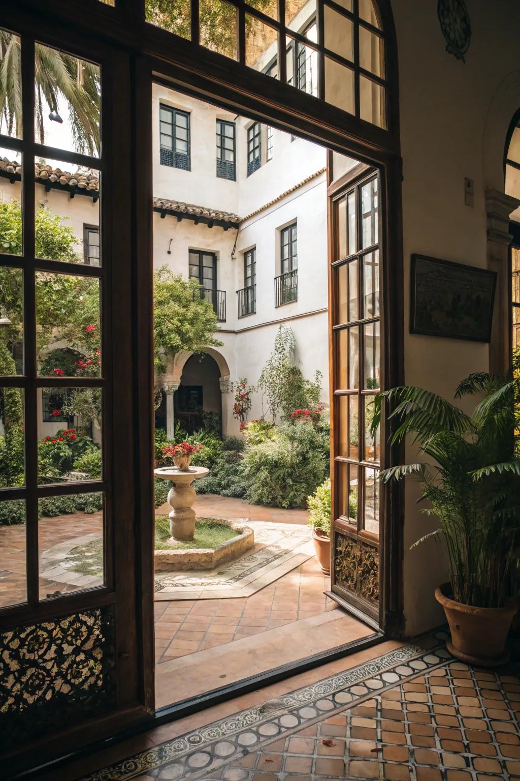 The connection between indoor and outdoor spaces establishes a seamless bond with nature.