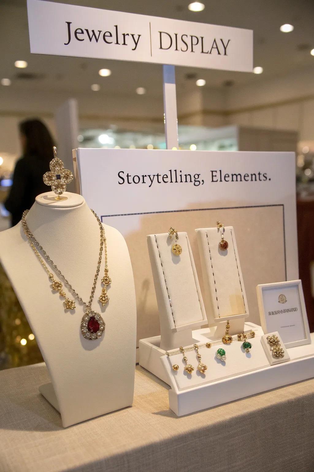 Storytelling adds depth to jewelry showcases.