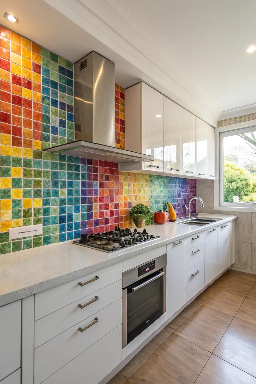 A colorful backsplash can be the centerpiece of your kitchen's appearance.
