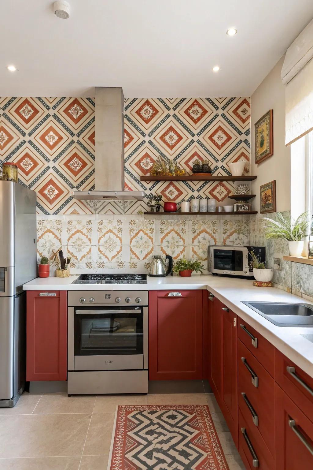 Without being permanent, wallpaper can give personality.