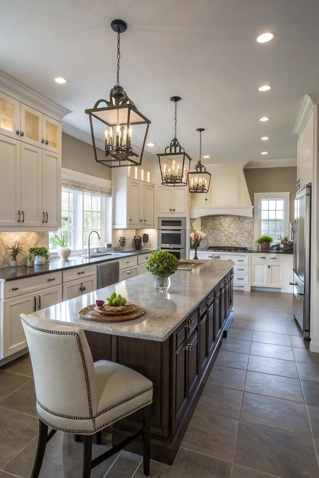 Symmetrical harmony for a well-balanced kitchen design.