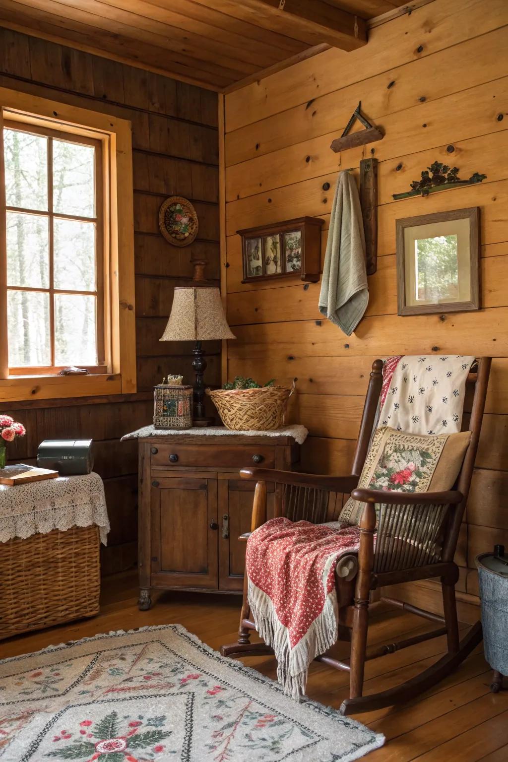 Unique items adding character and history to the cabin.