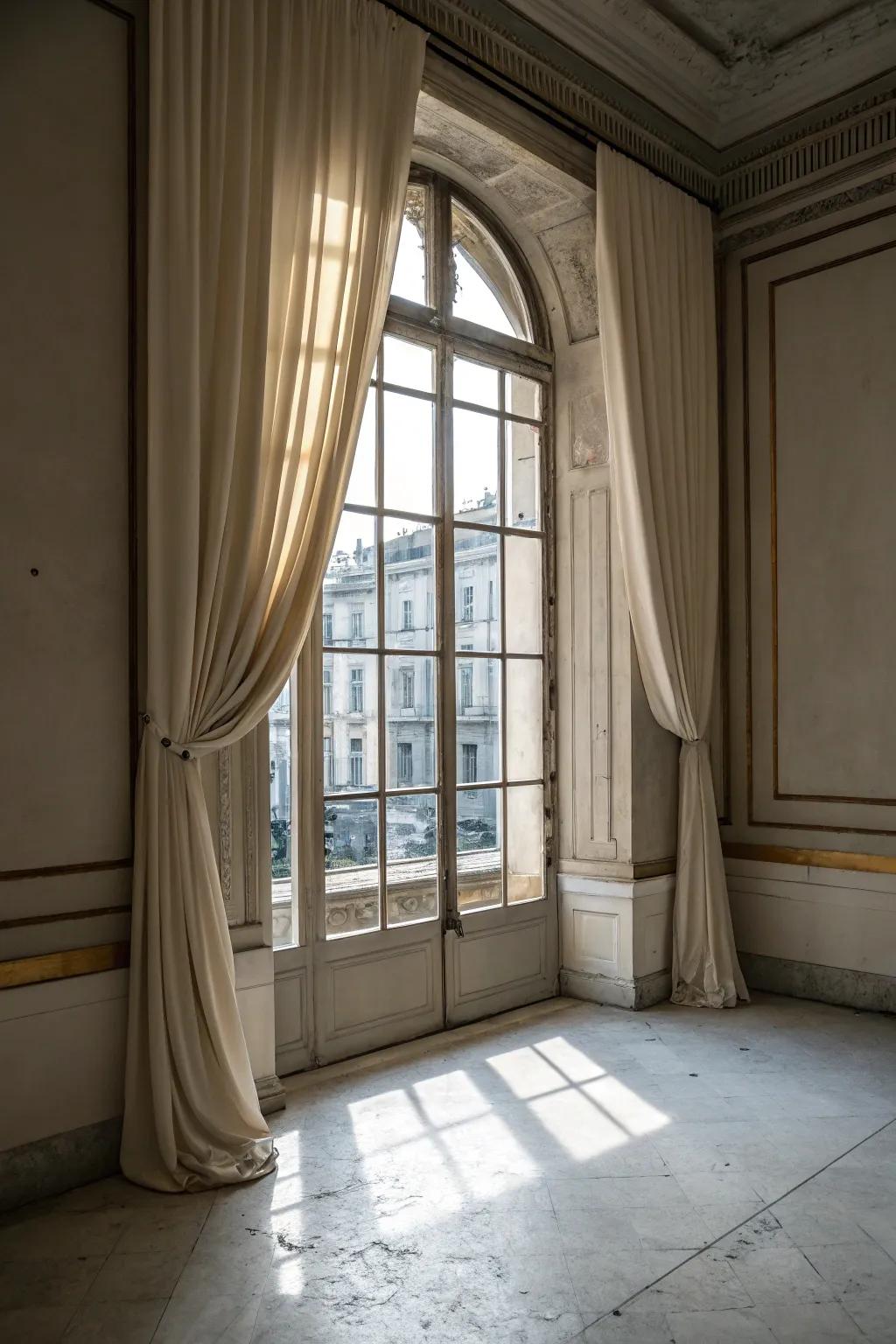 Minimalistic curtains offer a neat appearance.