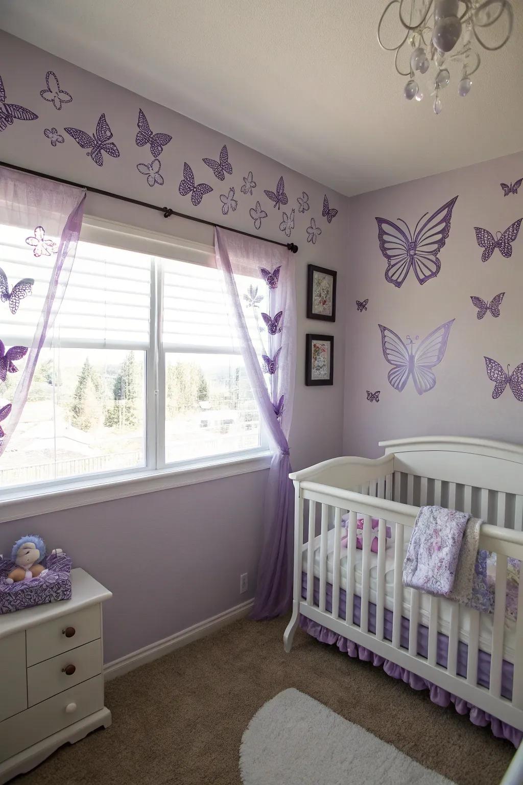 Moth decor adds an enchanting element.