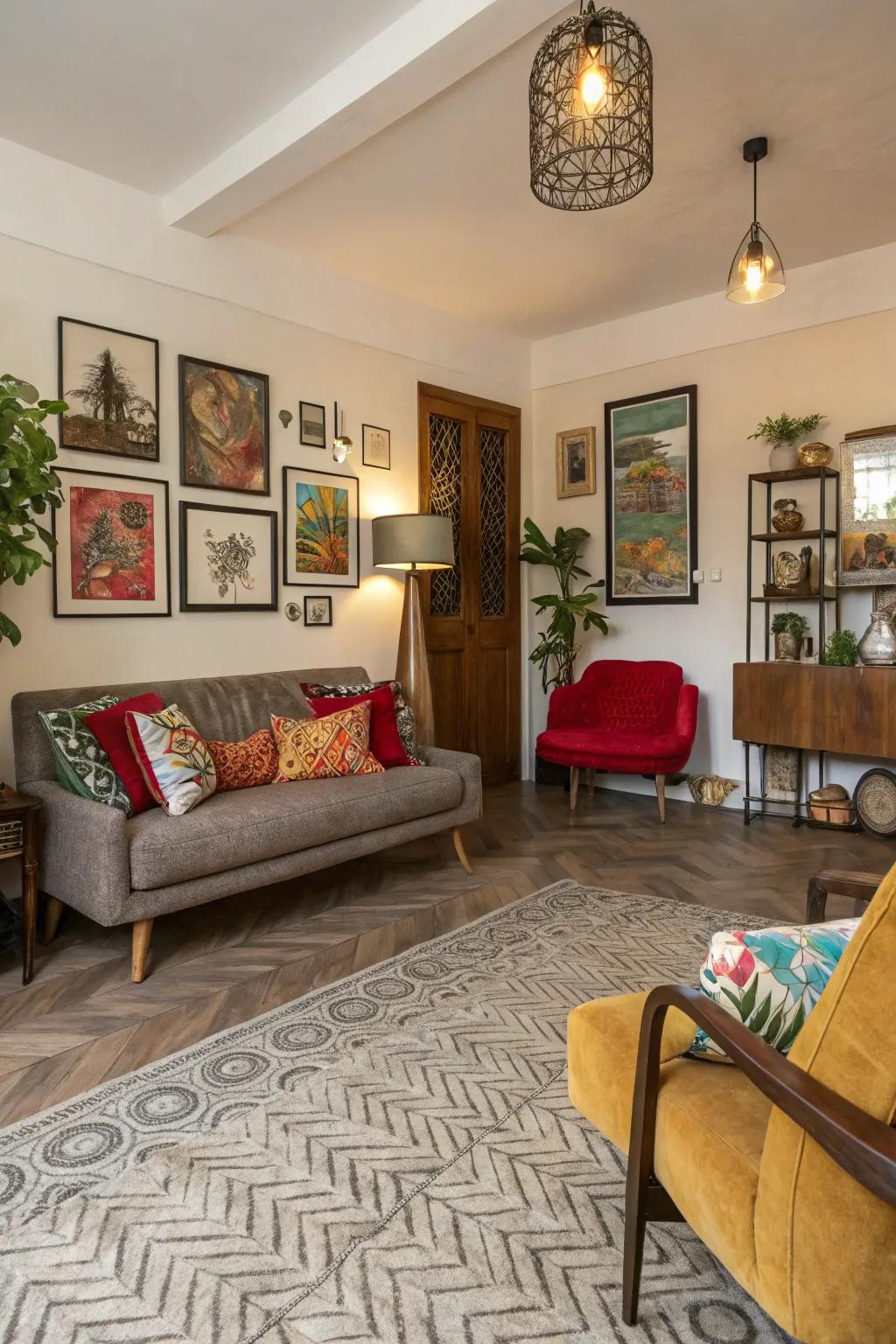 Embossed vinyl flooring introduces warmth and character to your living space.