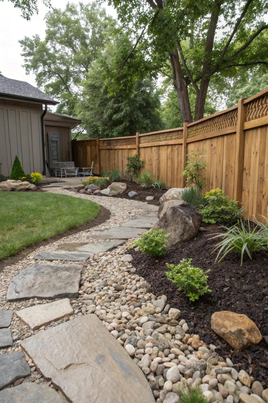 A nice mix of materials makes the backyard stylish.