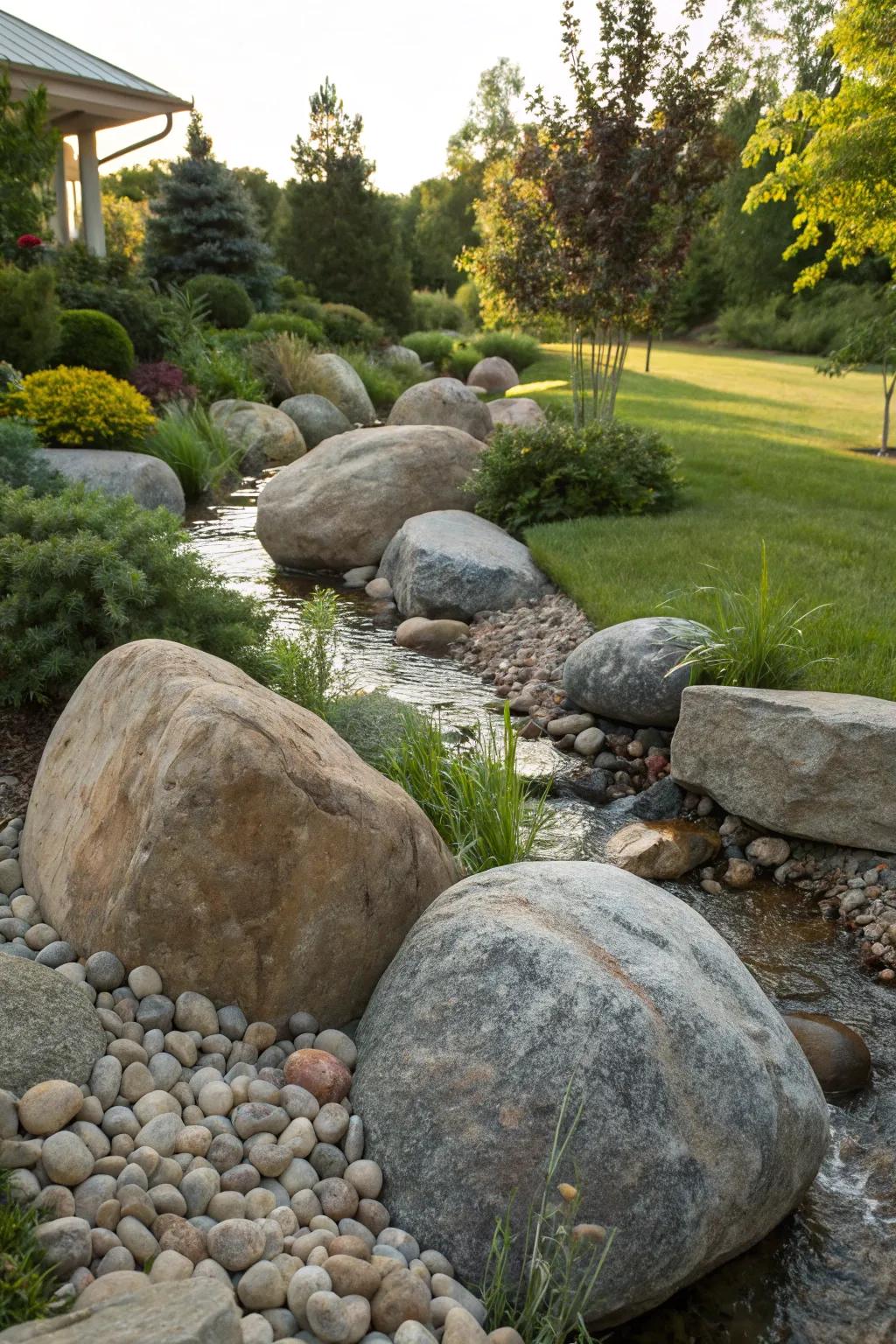 Add character to your garden with ornamental rocks.