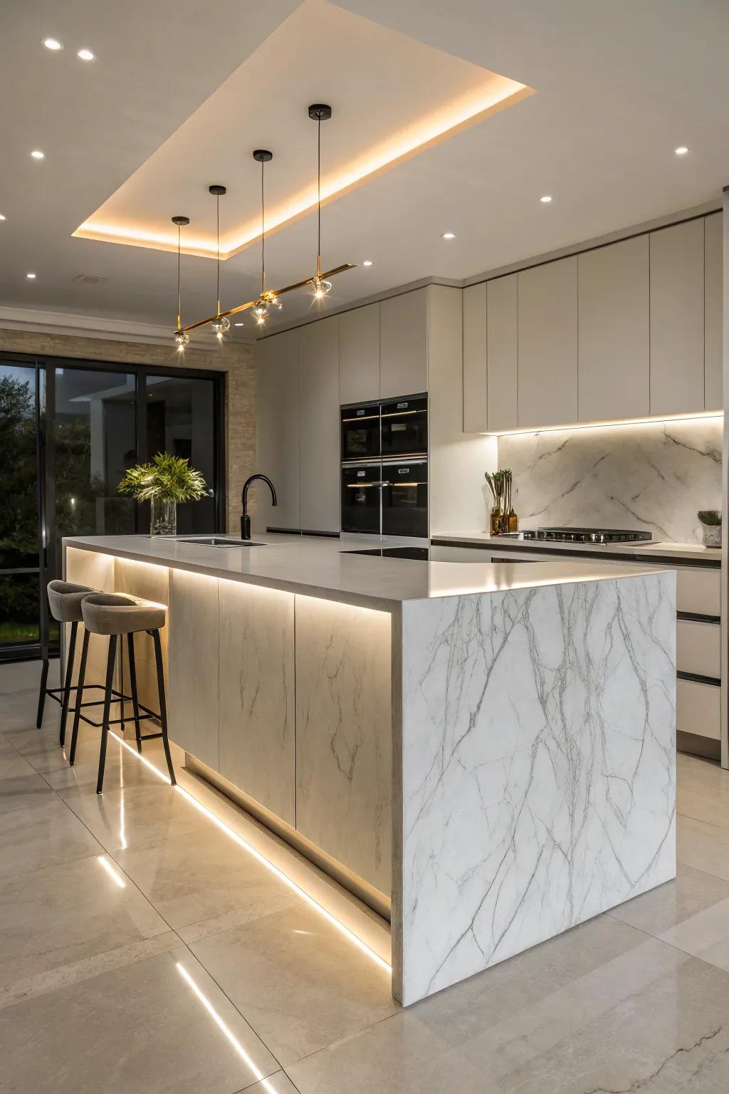 Continuous edge surfaces form an elegant flow.