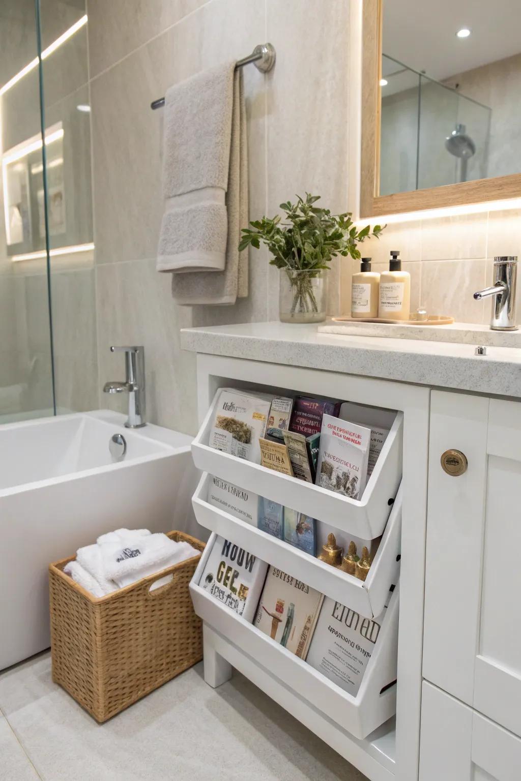 Slot holders help maintain a tidy and organized space.