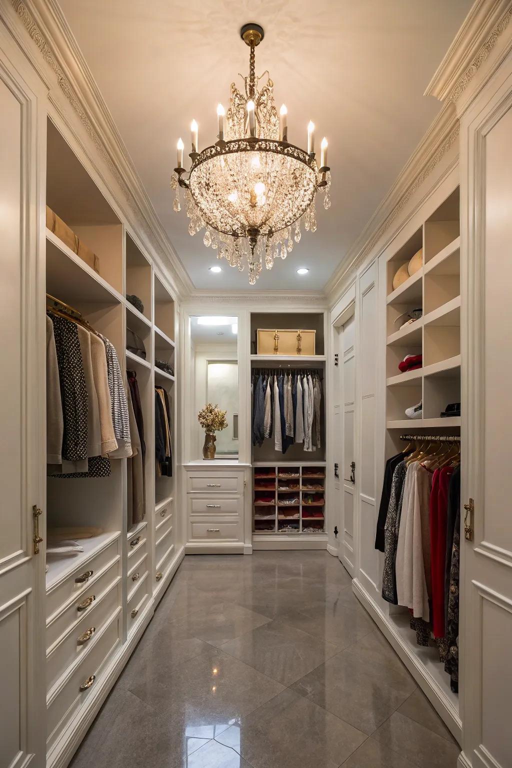 A small lamp introduces luxury to unexpected spaces.