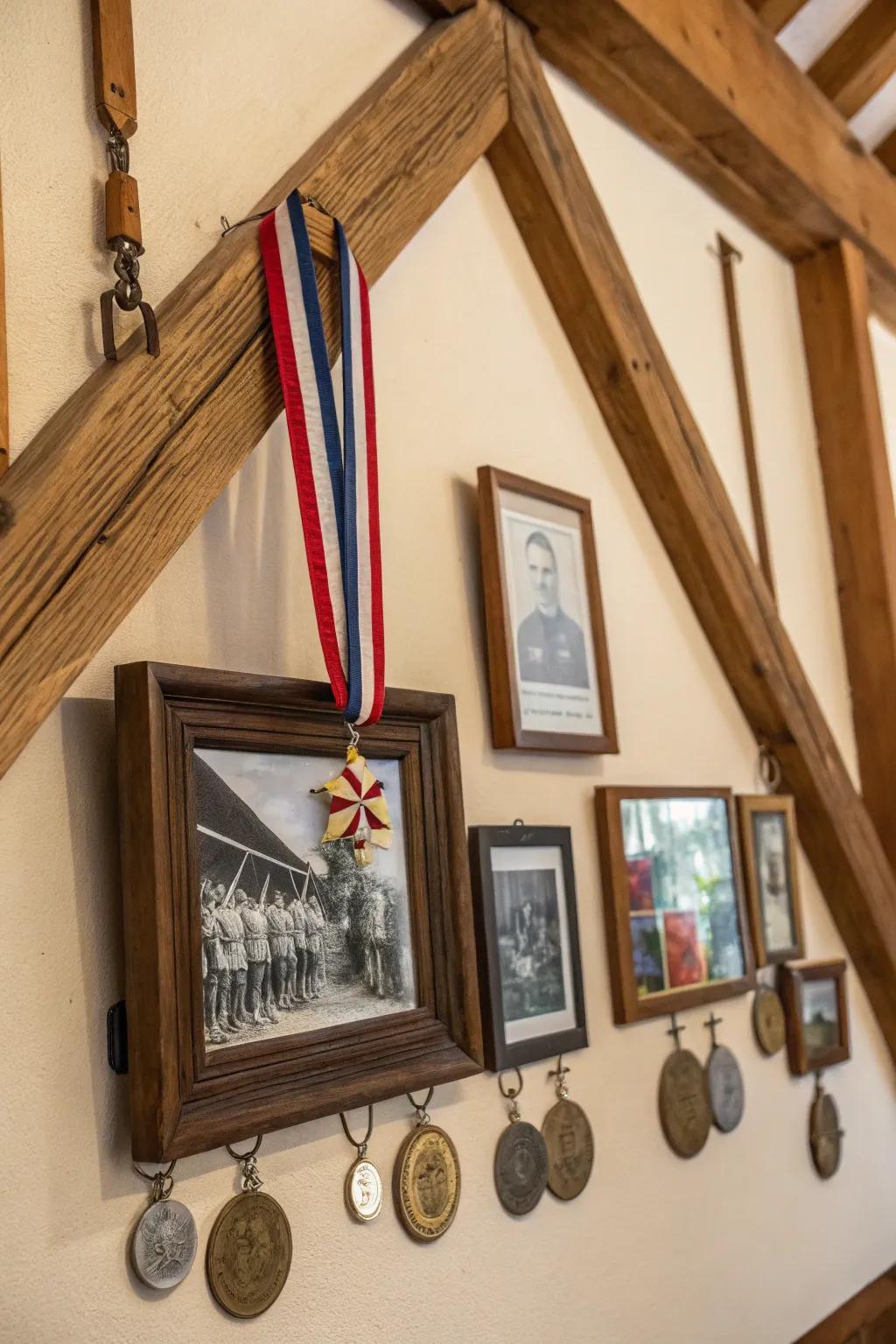 Elegantly display medals with a vintage frame.