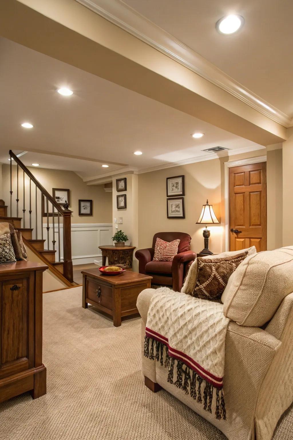 Ivory tones provide classic elegance and comfort.