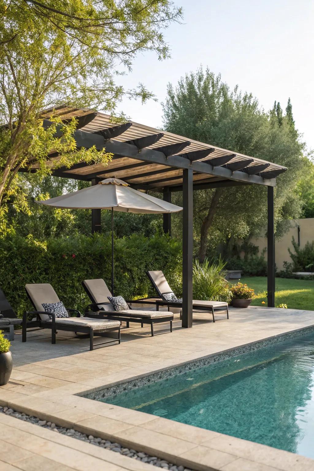 Shaded areas expand your poolside enjoyment.